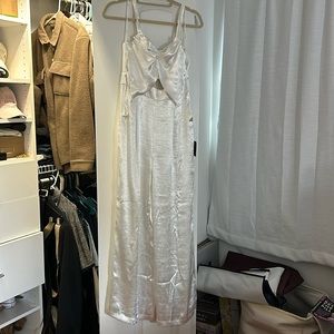 Lulus White Satin Jumpsuit